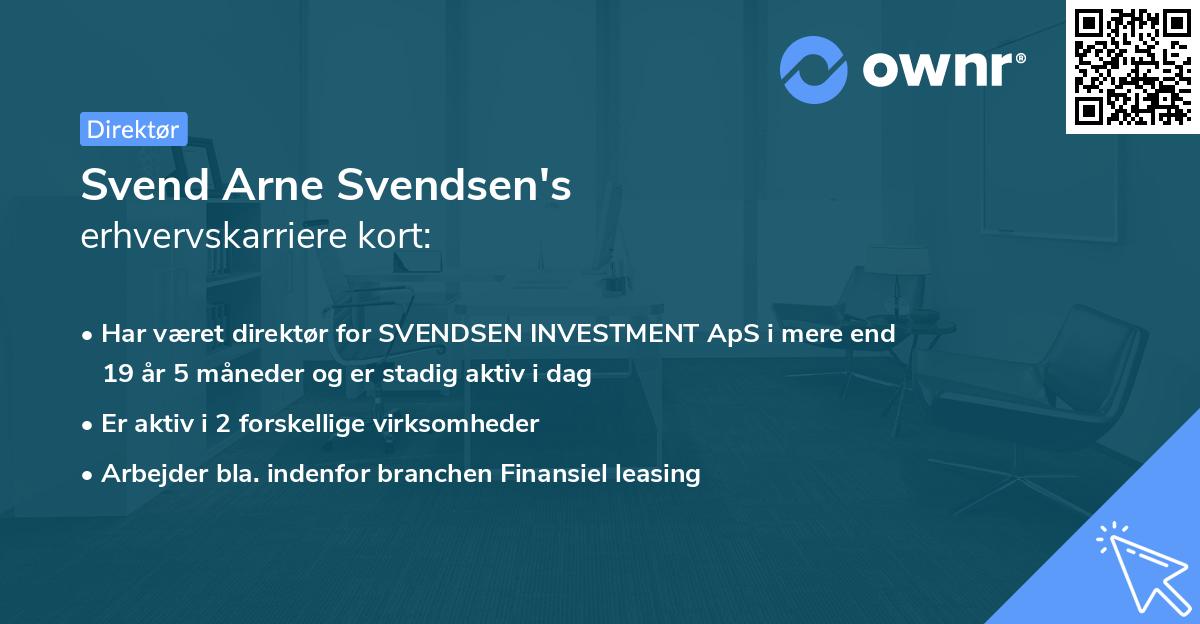Svend Arne Svendsen's erhvervskarriere kort