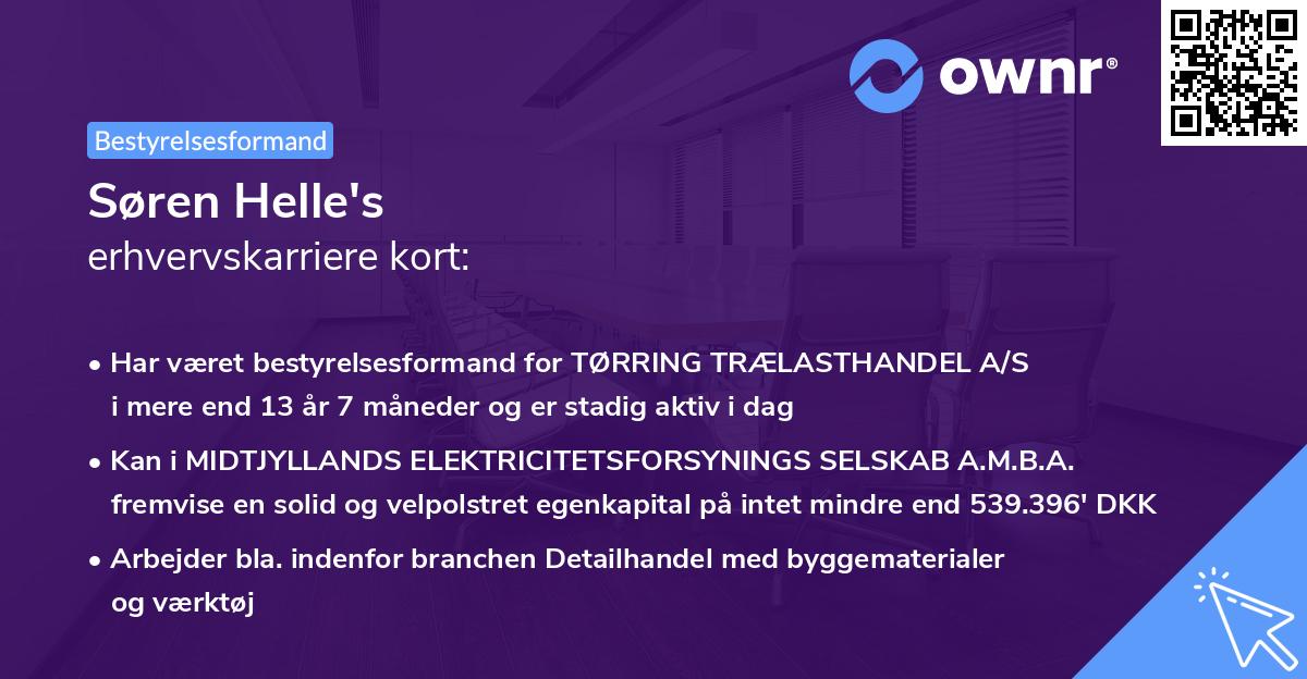 Søren Helle's erhvervskarriere kort
