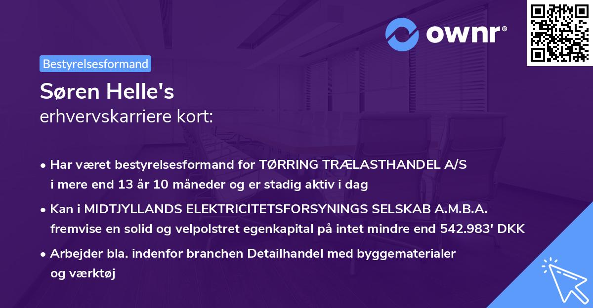 Søren Helle's erhvervskarriere kort