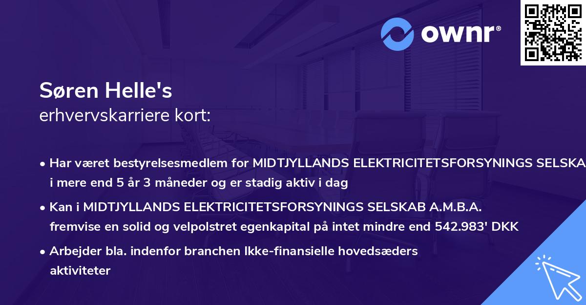Søren Helle's erhvervskarriere kort