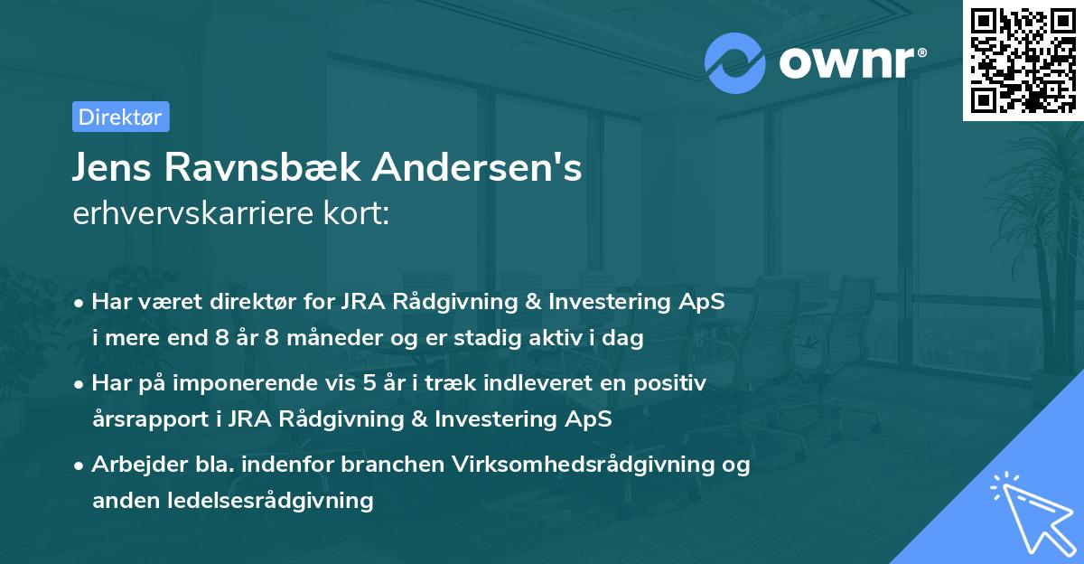 Jens Ravnsbæk Andersen's erhvervskarriere kort