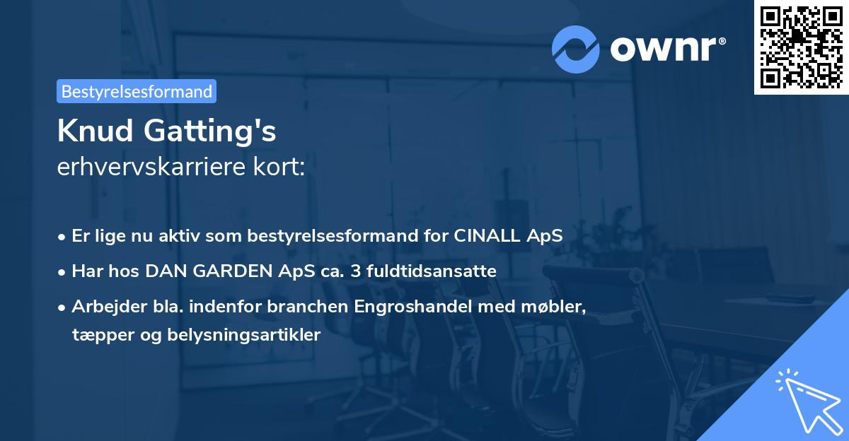 Knud Gatting's erhvervskarriere kort
