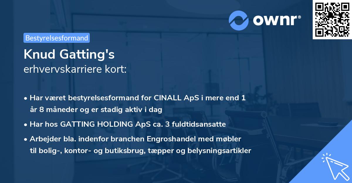 Knud Gatting's erhvervskarriere kort