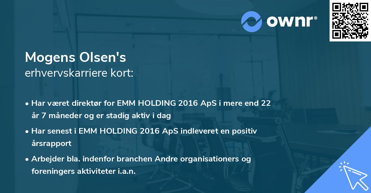 Mogens Olsen's erhvervskarriere kort
