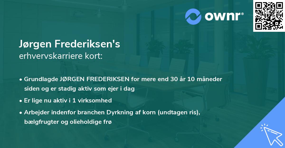 Jørgen Frederiksen's erhvervskarriere kort