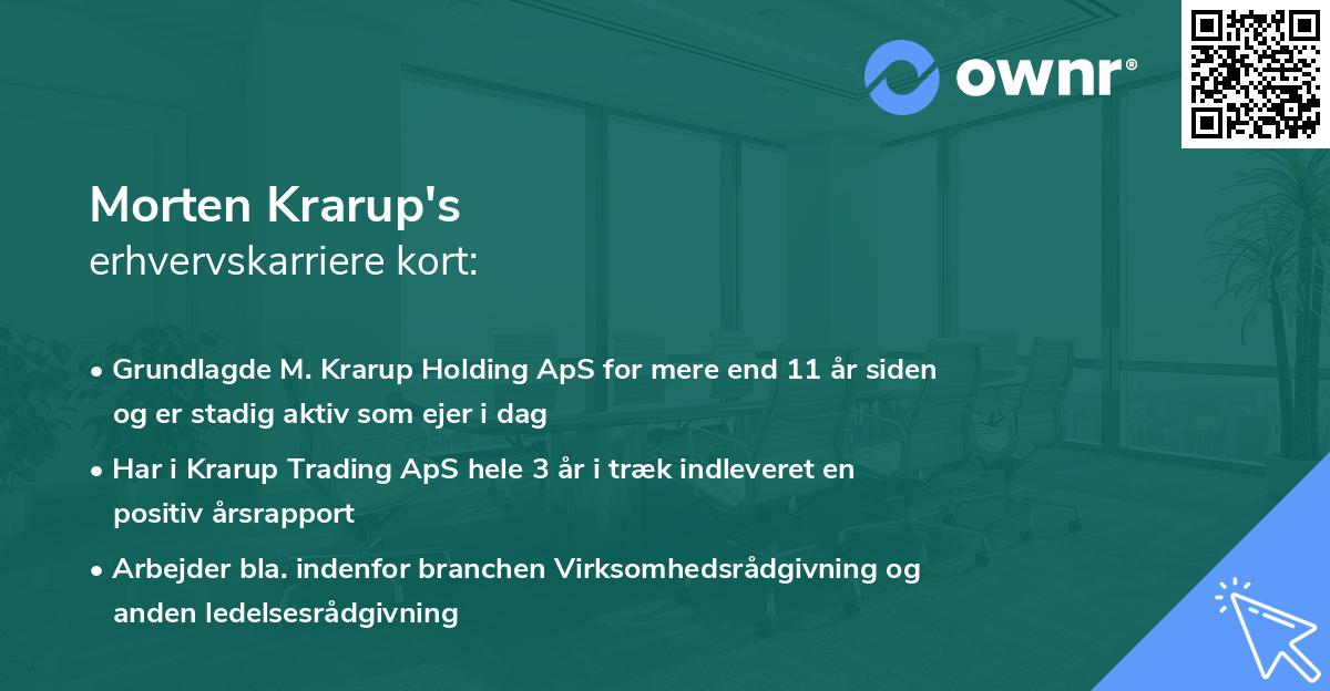 Morten Krarup's erhvervskarriere kort