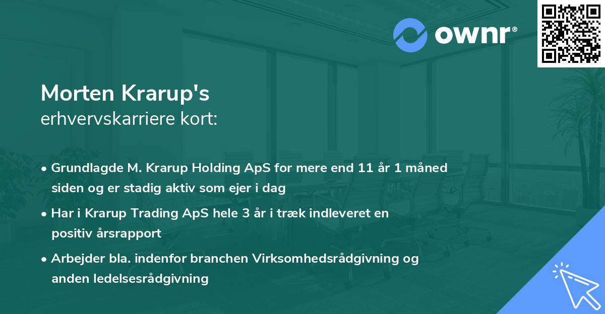 Morten Krarup's erhvervskarriere kort