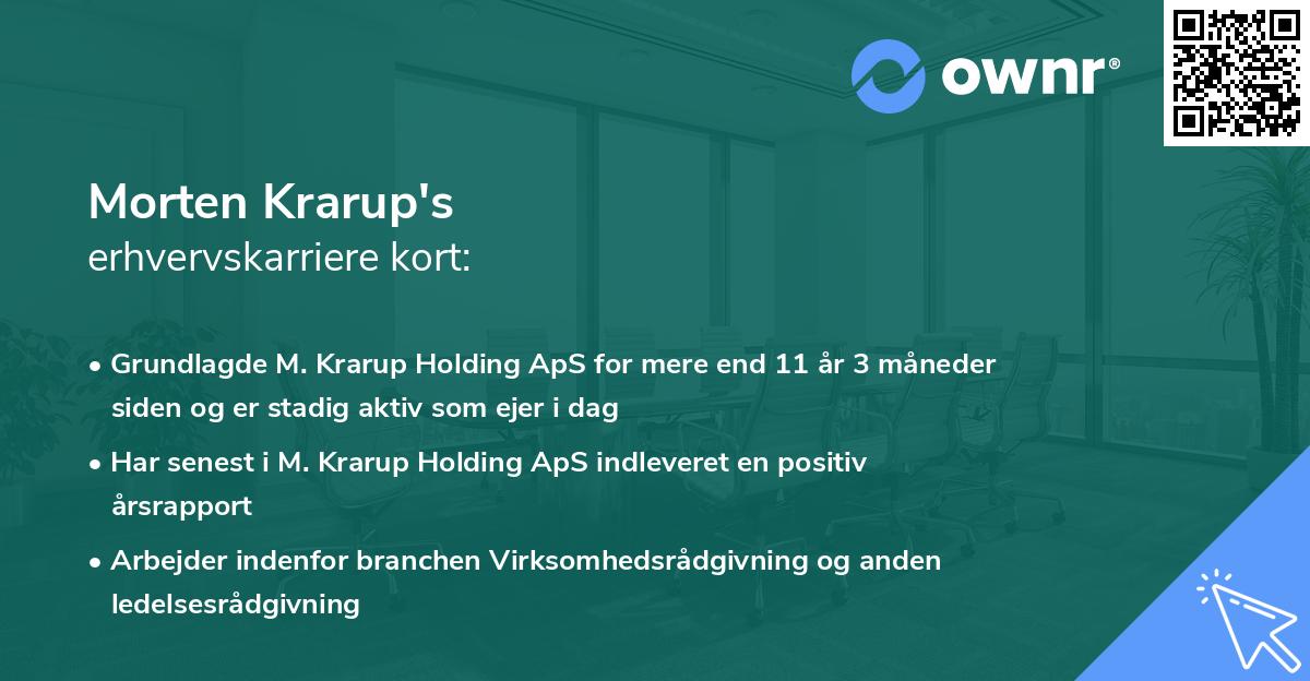Morten Krarup's erhvervskarriere kort