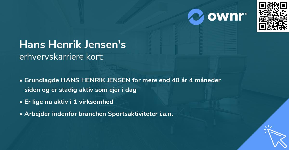 Hans Henrik Jensen's erhvervskarriere kort