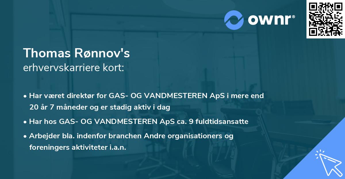 Thomas Rønnov's erhvervskarriere kort