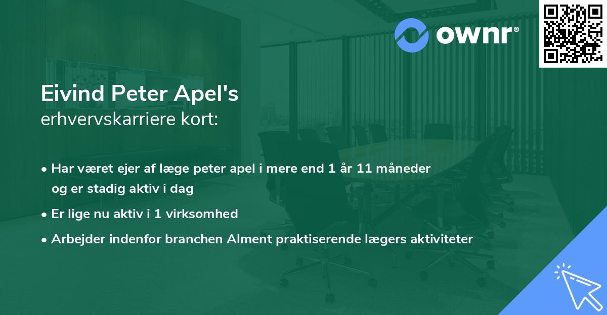 Eivind Peter Apel's erhvervskarriere kort