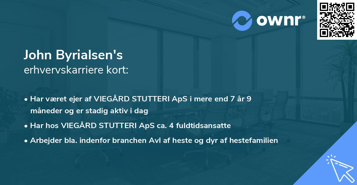 John Byrialsen's erhvervskarriere kort