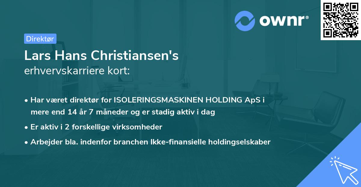 Lars Hans Christiansen's erhvervskarriere kort