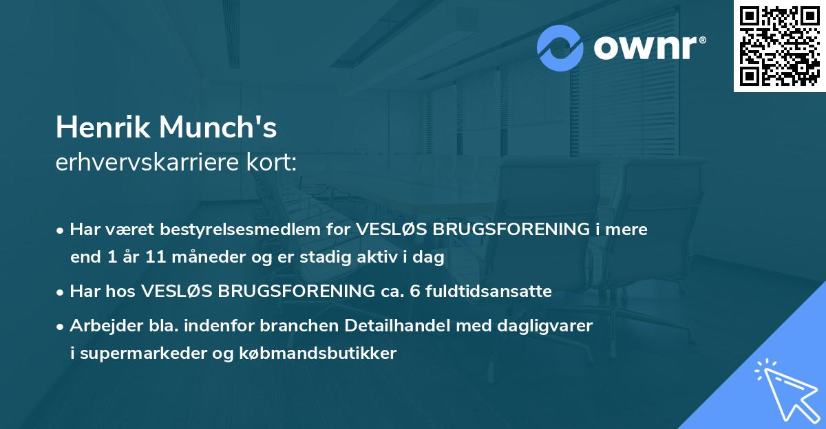 Henrik Munch's erhvervskarriere kort