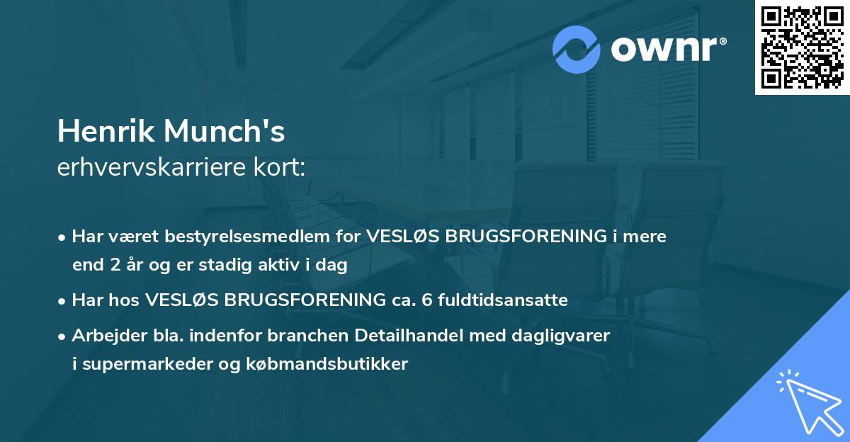 Henrik Munch's erhvervskarriere kort