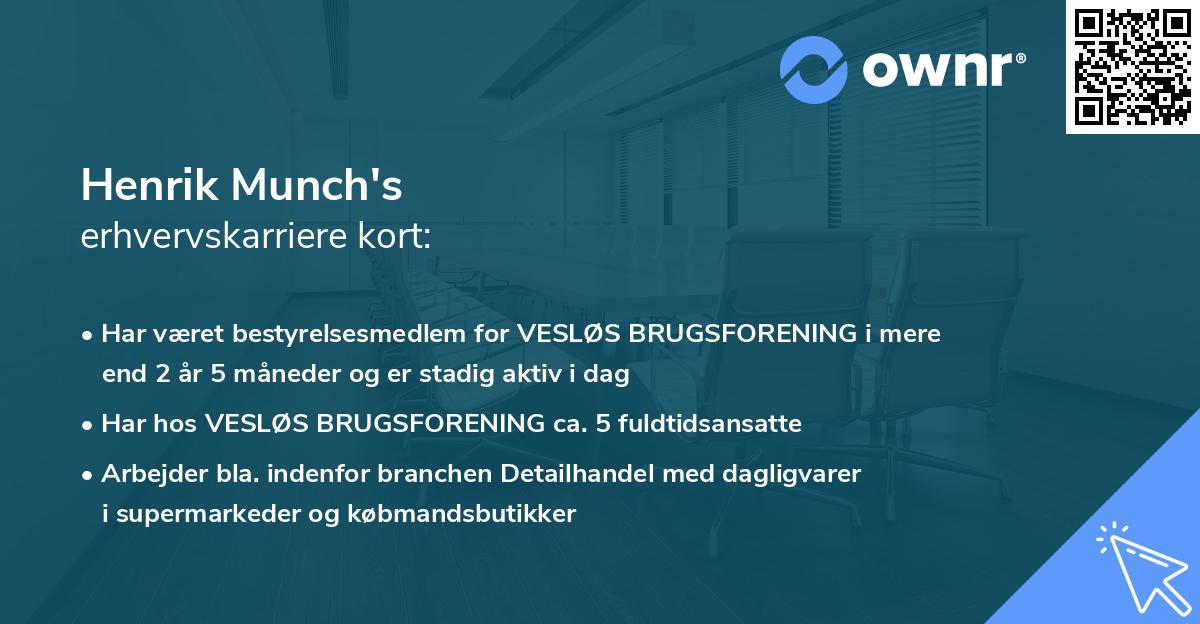 Henrik Munch's erhvervskarriere kort