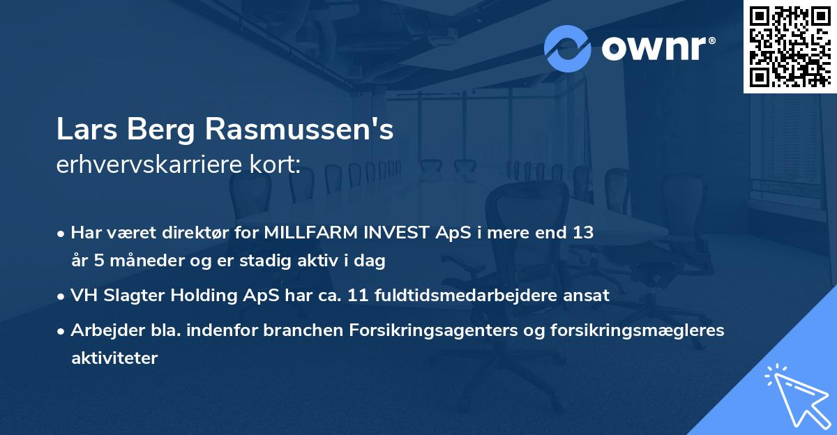 Lars Berg Rasmussen's erhvervskarriere kort