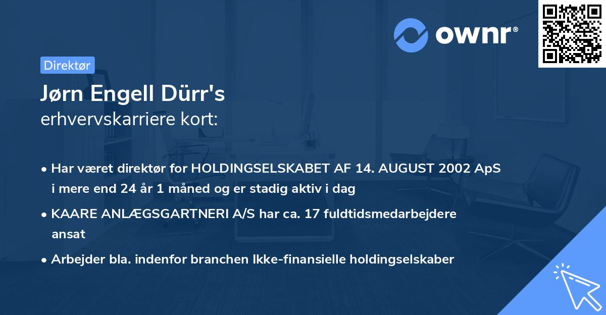 Jørn Engell Dürr's erhvervskarriere kort