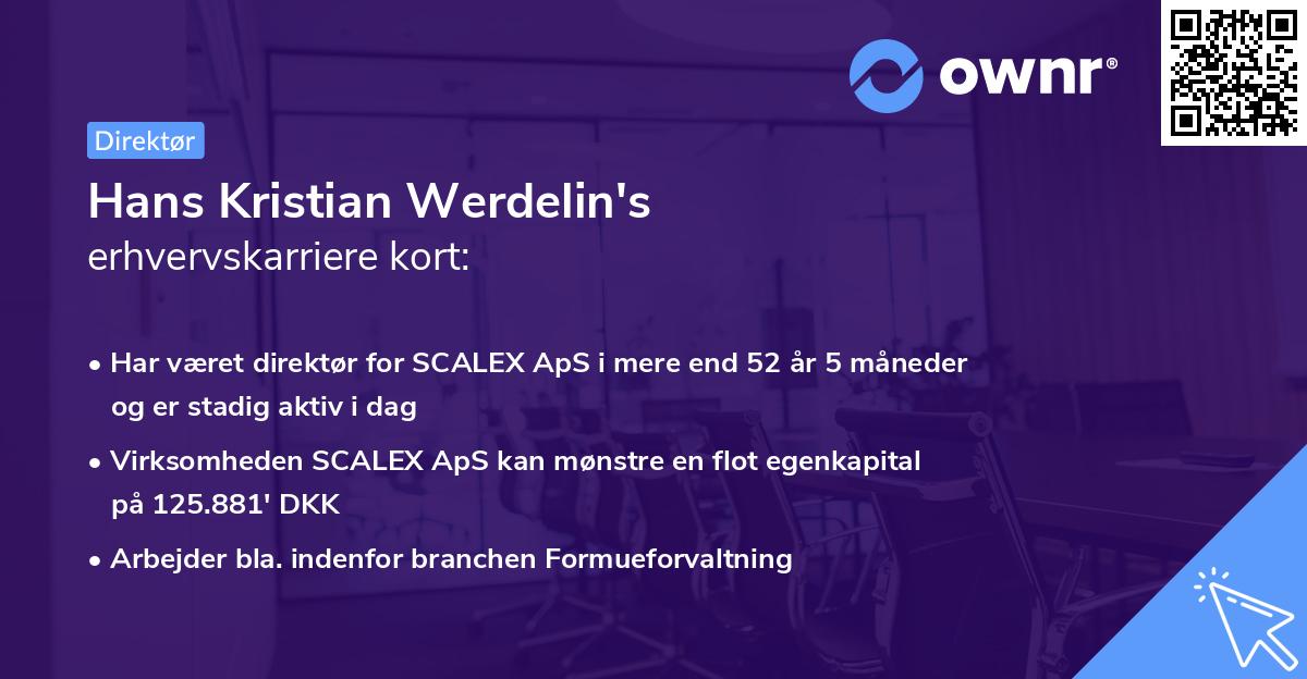 Hans Kristian Werdelin's erhvervskarriere kort