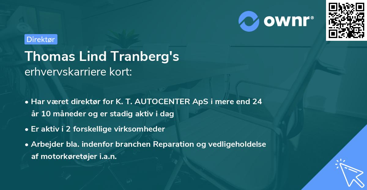 Thomas Lind Tranberg's erhvervskarriere kort
