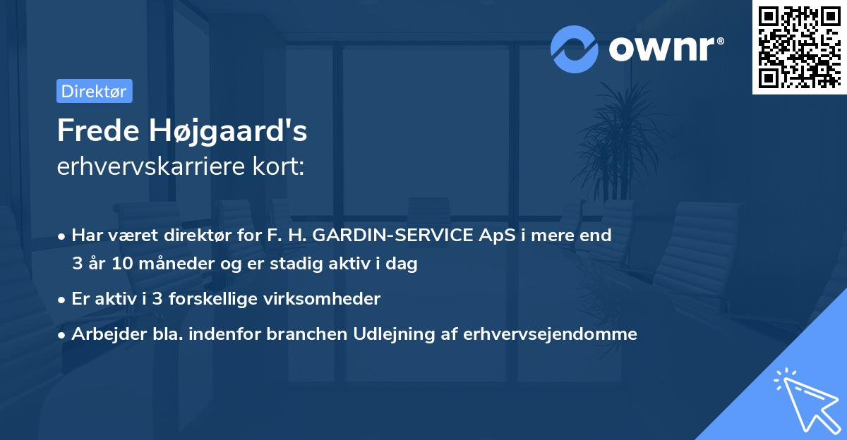 Frede Højgaard's erhvervskarriere kort