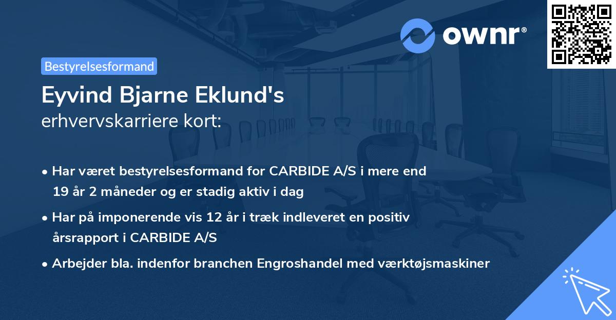 Eyvind Bjarne Eklund's erhvervskarriere kort