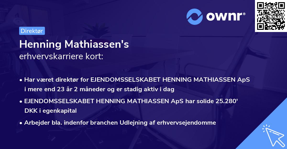 Henning Mathiassen's erhvervskarriere kort