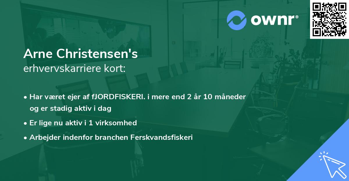 Arne Christensen's erhvervskarriere kort