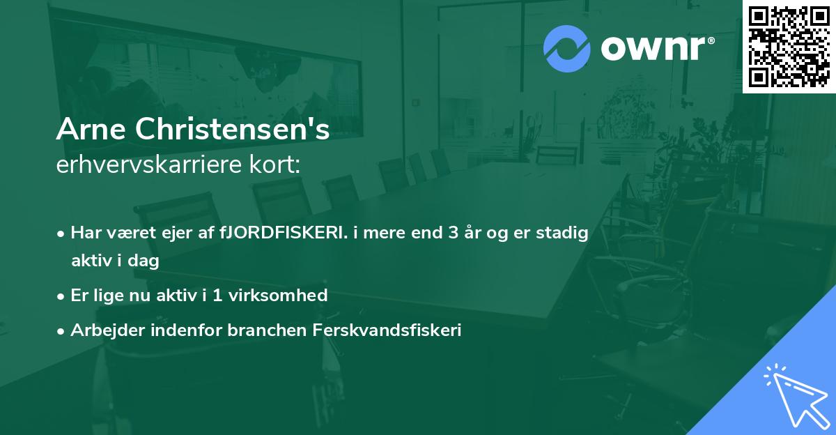 Arne Christensen's erhvervskarriere kort