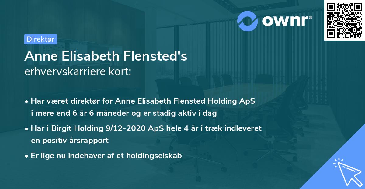 Anne Elisabeth Flensted's erhvervskarriere kort