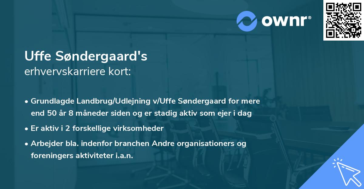 Uffe Søndergaard's erhvervskarriere kort
