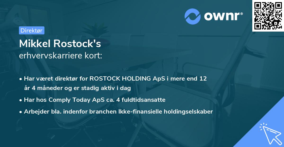 Mikkel Rostock's erhvervskarriere kort