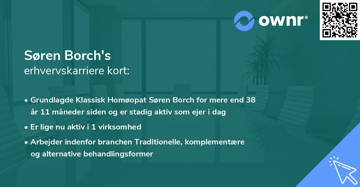 Søren Borch's erhvervskarriere kort