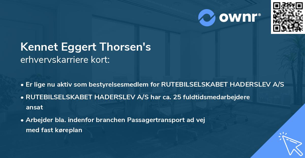 Kennet Eggert Thorsen's erhvervskarriere kort