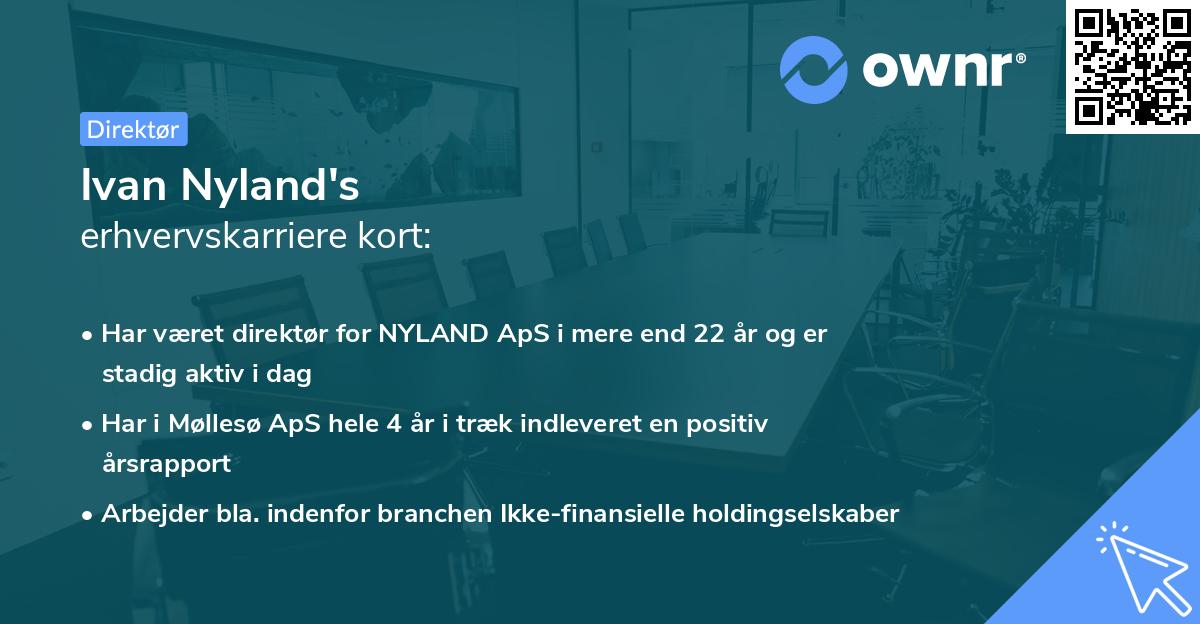 Ivan Nyland's erhvervskarriere kort