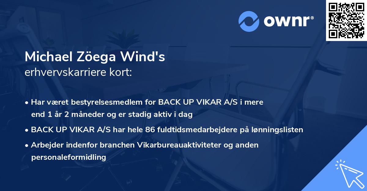 Michael Zöega Wind's erhvervskarriere kort