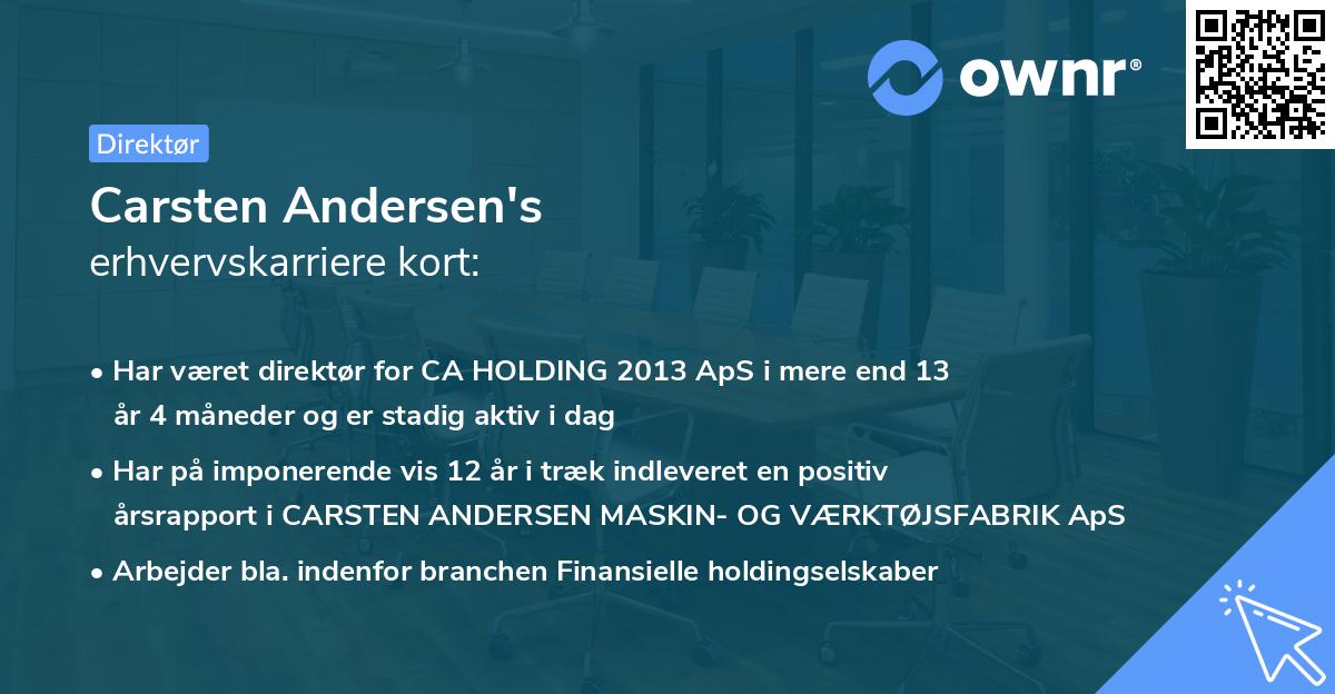 Carsten Andersen's erhvervskarriere kort