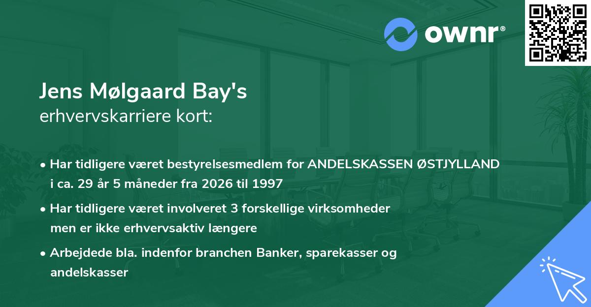 Jens Mølgaard Bay's erhvervskarriere kort