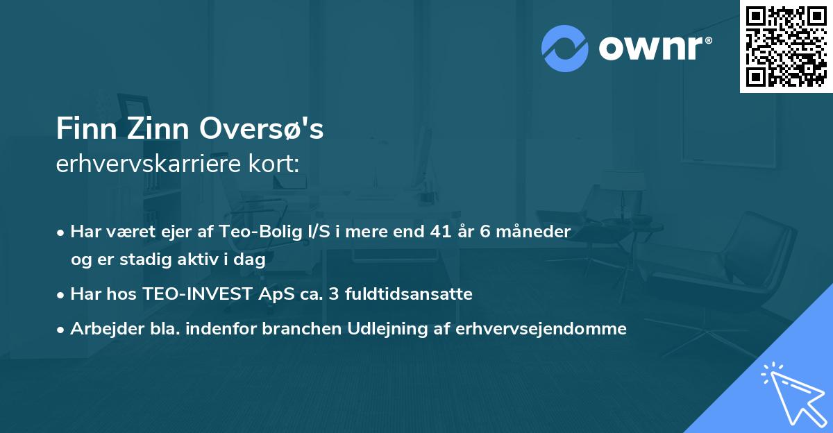 Finn Zinn Oversø's erhvervskarriere kort
