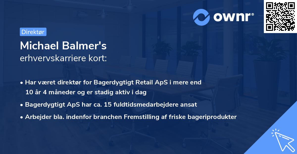 Michael Balmer's erhvervskarriere kort