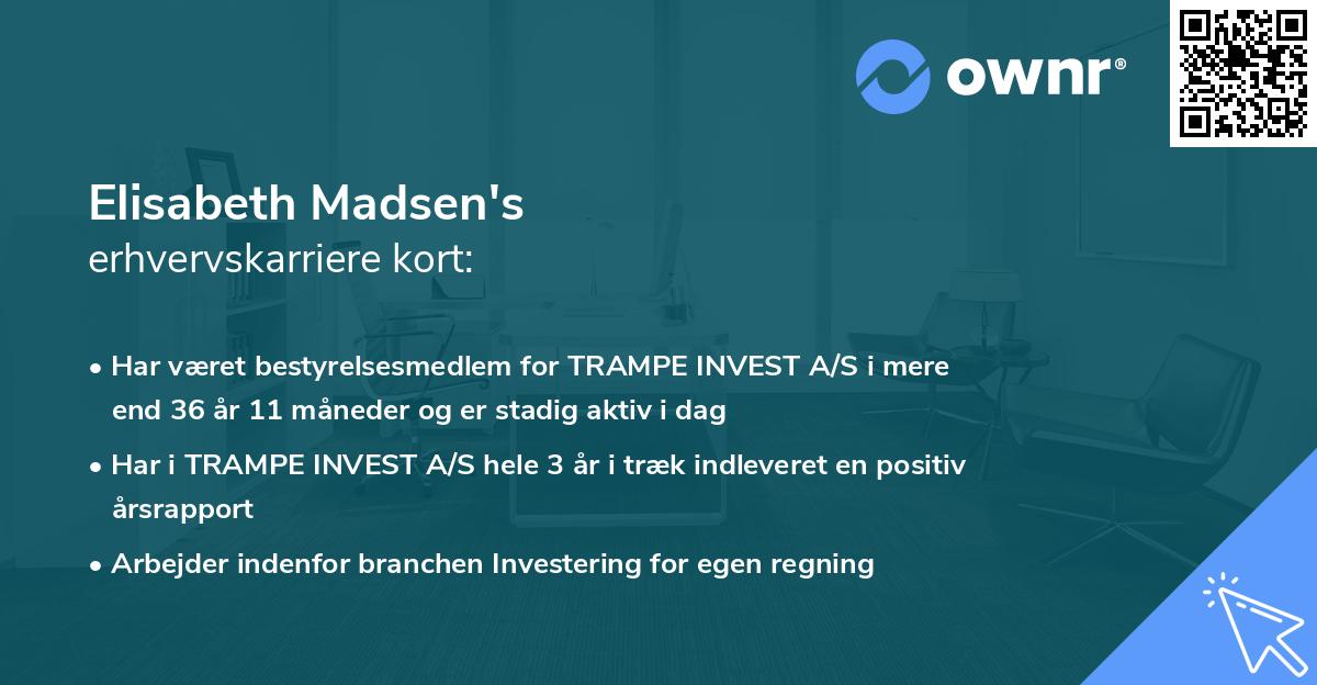 Elisabeth Madsen's erhvervskarriere kort