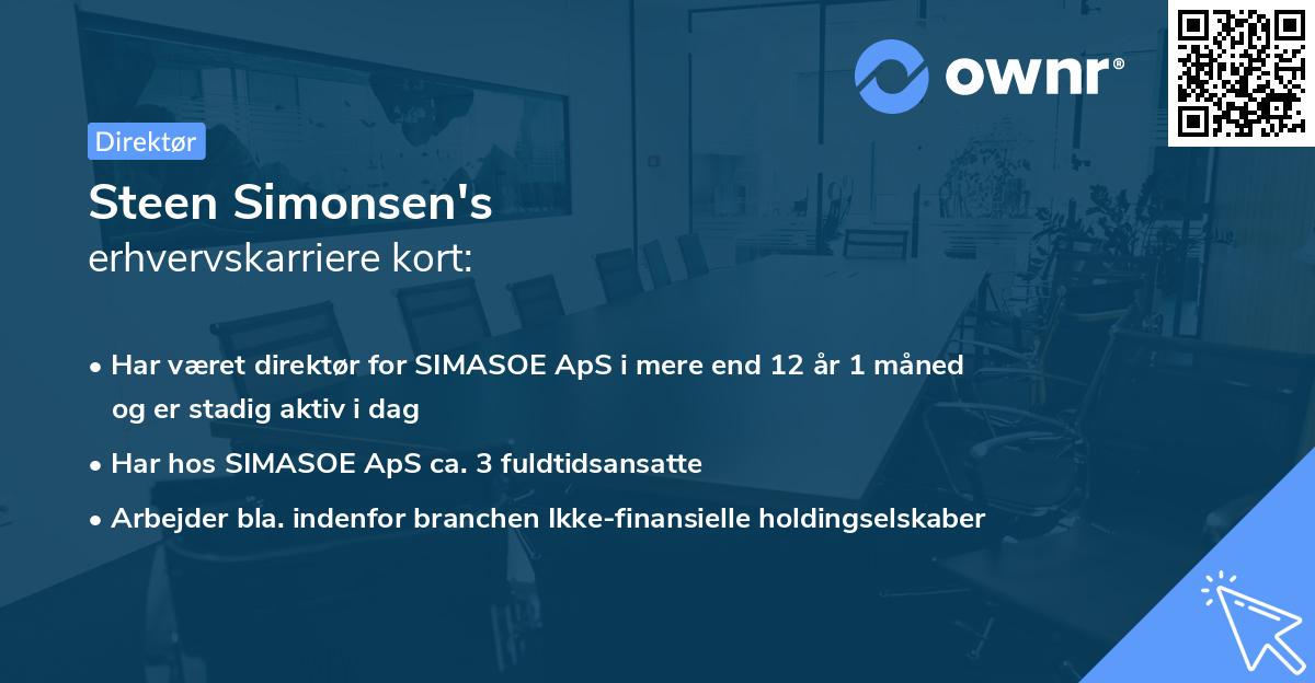 Steen Simonsen's erhvervskarriere kort