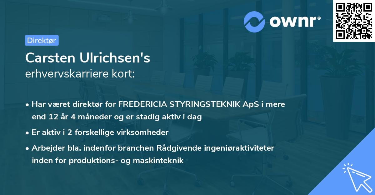 Carsten Ulrichsen's erhvervskarriere kort