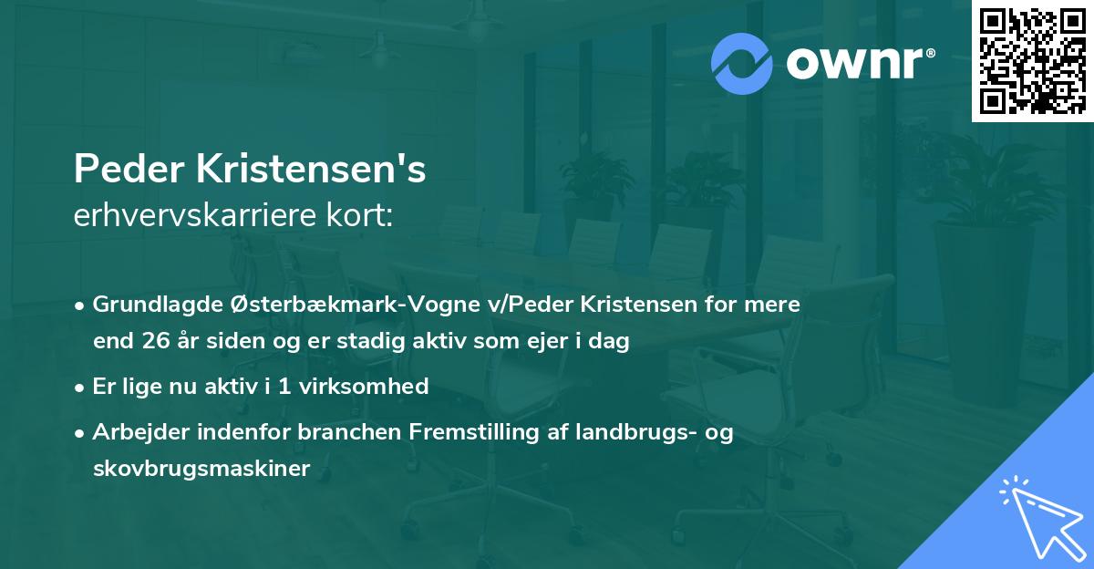 Peder Kristensen's erhvervskarriere kort