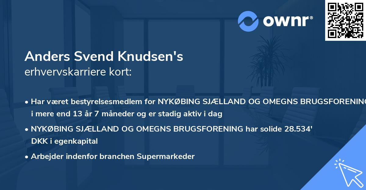 Anders Svend Knudsen's erhvervskarriere kort