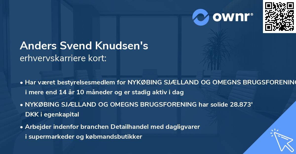 Anders Svend Knudsen's erhvervskarriere kort