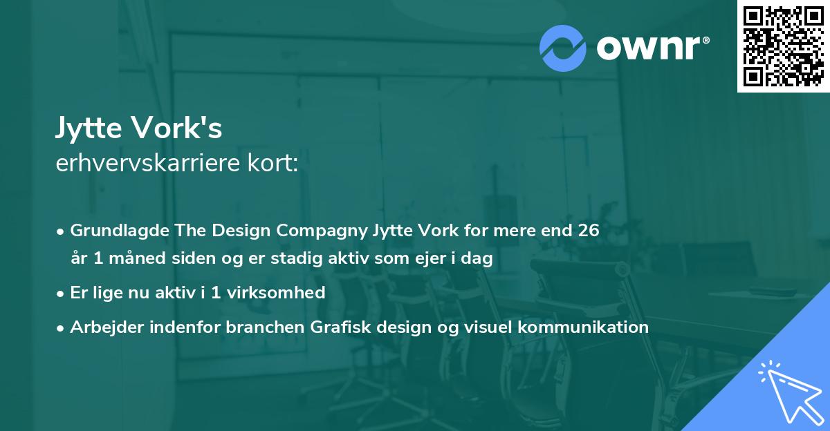 Jytte Vork's erhvervskarriere kort