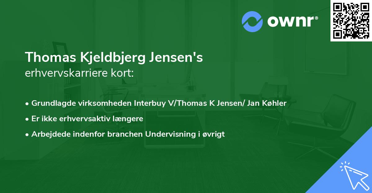 Thomas Kjeldbjerg Jensen's erhvervskarriere kort
