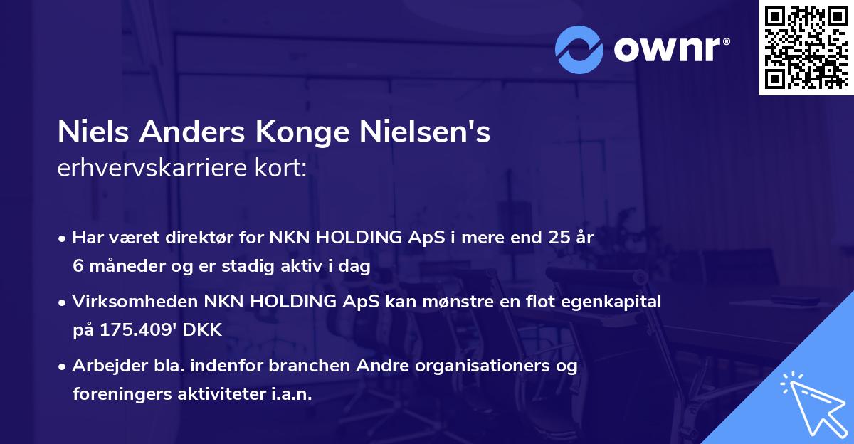 Niels Anders Konge Nielsen's erhvervskarriere kort