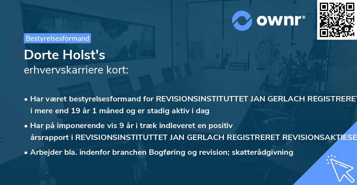 Dorte Holst's erhvervskarriere kort